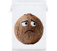 Azeeda 25cm 'Worried Coconut' Satin Drawstring Bag/Pouch (SB00159247)