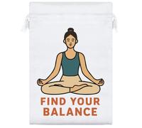 Azeeda 25cm 'Yoga Balance Meditation' Satin Drawstring Bag/Pouch (SB00124680)