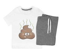 Azeeda 3-4 Years 'Happy Poo' Kids Nightwear/Pyjama Set (KP00061965) White