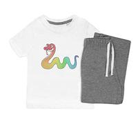 Azeeda 3-4 Years 'Rainbow Snake' Kids Nightwear/Pyjama Set (KP00065809)