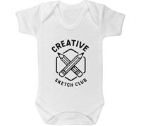 Azeeda 3-6 Month 'Creative Sketch Club Artist Drawing Hobby Des' Baby Grow/Bodysuit (GR00173411)