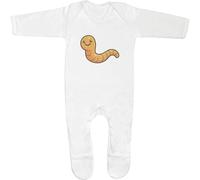 Azeeda 3-6 Month 'Cute Smiling Worm' Baby Romper Jumpsuit/Sleep Suit (SS00114937)
