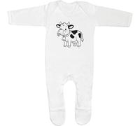 Azeeda 3-6 Month 'Dairy Cow' Baby Romper Jumpsuit/Sleep Suit (SS00112675)