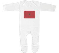Azeeda 3-6 Month 'Morocco Flag' Baby Romper Jumpsuit/Sleep Suit (SS00024833) White
