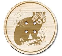 Azeeda 3 x 38mm 'Red Panda' Large Round Wooden Buttons (BT00119967)