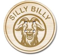 Azeeda 3 x 38mm 'Silly Billy Goat' Large Round Wooden Buttons (BT00135225)