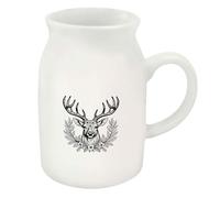 Azeeda 300ml 'Decorative Floral Stag Head' Ceramic Milk Jug (MJ00021969)