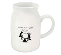 Azeeda 300ml 'Life's Full of Ups & Downs' Ceramic Milk Jug (MJ00020595)