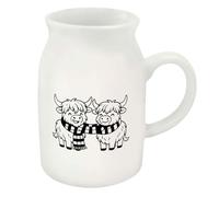 Azeeda 300ml 'Winter Highland Cows' Ceramic Milk Jug (MJ00020437)