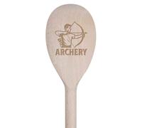 Azeeda 30cm 'Archery Hobbyist Shooting A Bow and Arrow' Wooden Cooking Spoon (SO00027214)