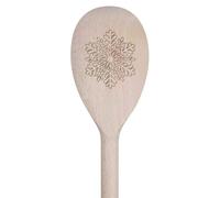 Azeeda 30cm 'Classic Snowflake' Wooden Cooking Spoon (SO00027749)