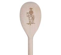Azeeda 30cm 'Cowboy On A Horse' Wooden Cooking Spoon (SO00020705)