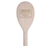 Azeeda 30cm 'Hello I'm Allergic to People' Wooden Cooking Spoon (SO00027253)
