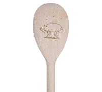 Azeeda 30cm 'Lamb Eating A Flower ' Wooden Cooking Spoon (SO00025090)