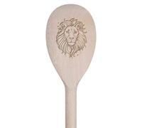 Azeeda 30cm 'Leo Lion' Wooden Cooking Spoon (SO00020983)