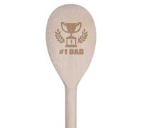 Azeeda 30cm 'Number One Dad' Wooden Cooking Spoon (SO00022351)