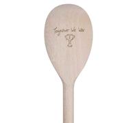 Azeeda 30cm 'Together We Win with Trophy' Wooden Cooking Spoon (SO00022309)