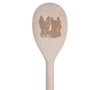 Azeeda 30cm 'Two Yorkshire Terriers Portrait' Wooden Cooking Spoon (SO00025119)