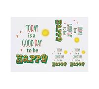 Azeeda 4 x 'A Good Day To Be Happy' Temporary Tattoos - Water Resistant, Skin-Safe, Non-Toxic Transfers, Mixed Sizes (TO00092202)