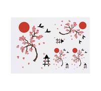 Azeeda 4 x 'A Tranquil Space ' Temporary Tattoos - Water Resistant, Skin-Safe, Non-Toxic Transfers, Mixed Sizes (TO00088170)