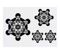 Azeeda 4 x 'Abstract Geometry' Temporary Tattoos (TO00103302) | Mixed-Size Water Resistant Skin Safe Transfers for Parties and Costumes