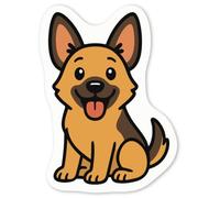 Azeeda 4 x 'Adorable German Shepherd Puppy' White Premium Vinyl Decal Stickers - Waterproof, Durable & Easy to Apply - for Car Bumpers, Windows, Bins & More - Small (50mm) (DW00143672)