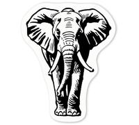 Azeeda 4 x 'African Elephant' White Premium Vinyl Decal Stickers - Waterproof, Durable & Easy to Apply - Ideal for Car Bumpers, Windows, Bins and More (DW00110668)