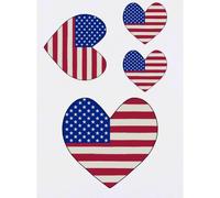 Azeeda 4 x 'America Heart' Temporary Tattoos (TO00106248)