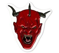 Azeeda 4 x 'Angry Vengeful Devil' White Premium Vinyl Decal Stickers - Waterproof, Durable & Easy to Apply - Ideal for Car Bumpers, Windows, Bins and More - Small (50mm) (DW00054125)