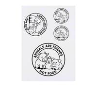 Azeeda 4 x 'Animals Are Friends Not Food' Temporary Tattoos - Water Resistant, Skin-Safe, Non-Toxic Transfers, Mixed Sizes (TO00087550)