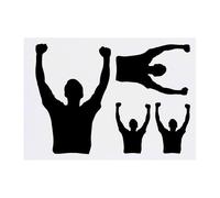 Azeeda 4 x 'Athlete with Raised Arms' Temporary Tattoos - Water Resistant, Skin-Safe, Non-Toxic Transfers, Mixed Sizes (TO00094080)