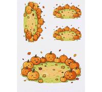Azeeda 4 x 'Autumn Pumpkin Patch' Temporary Tattoos (TO00098990) | Mixed-Size Water Resistant Skin Safe Transfers for Parties and Costumes