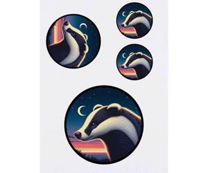 Azeeda 4 x 'Badger By Moonlight' Temporary Tattoos - Water Resistant, Skin-Safe, Non-Toxic Transfers, Mixed Sizes (TO00091970)
