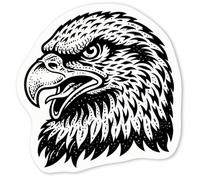 Azeeda 4 x 'Bald Eagle Portrait' Stickers - White, 5cm (DW00211014)