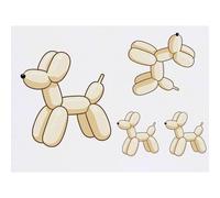Azeeda 4 x 'Balloon Dog' Temporary Tattoos - Water Resistant, Skin-Safe, Non-Toxic Transfers, Mixed Sizes (TO00101850)