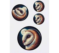Azeeda 4 x 'Barn Owl By Moonlight' Temporary Tattoos - Water Resistant, Skin-Safe, Non-Toxic Transfers, Mixed Sizes (TO00091972)