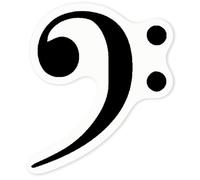 Azeeda 4 x 'Bass Clef' Clear Premium Vinyl Decal Stickers - Waterproof, Durable & Easy to Apply - for Car Bumpers, Windows, Bins & More - Small (50mm) (DC00141112)