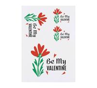 Azeeda 4 x 'Be My Valentine' Temporary Tattoos - Water Resistant, Skin-Safe, Non-Toxic Transfers, Mixed Sizes (TO00095500)