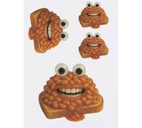 Azeeda 4 x 'Beans On Toast Monster' Temporary Tattoos (TO00104412) | Mixed-Size Water Resistant Skin Safe Transfers for Parties and Costumes