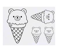 Azeeda 4 x 'Bear Ice Cream' Temporary Tattoos - Water Resistant, Skin-Safe, Non-Toxic Transfers, Mixed Sizes (TO00087918)