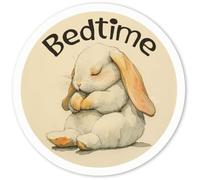 Azeeda 4 x 'Bedtime Bunny Rabbit Sleeping' White Premium Vinyl Decal Stickers - Waterproof, Durable & Easy to Apply - for Car Bumpers, Windows, Bins & More - Small (50mm) (DW00137580)
