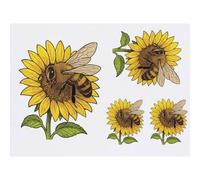 Azeeda 4 x 'Bee Pollinating A Sunflower In The Garden' Temporary Tattoos - Water Resistant, Skin-Safe, Non-Toxic Transfers, Mixed Sizes (TO00092738)