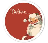 Azeeda 4 x 'Believe in Santa Claus' White Premium Vinyl Decal Stickers - Waterproof, Durable & Easy to Apply - for Car Bumpers, Windows, Bins & More - Small (50mm) (DW00178096)