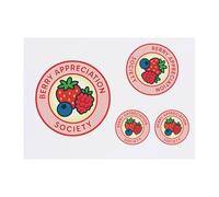 Azeeda 4 x 'Berry Appreciation Society' Temporary Tattoos - Water Resistant, Skin-Safe, Non-Toxic Transfers, Mixed Sizes (TO00088108)