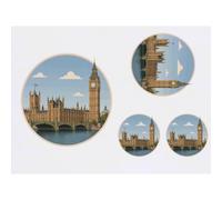 Azeeda 4 x 'Big Ben London' Temporary Tattoos (TO00108654) | Mixed-Size Water Resistant Skin Safe Transfers for Parties and Costumes