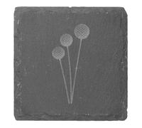 Azeeda 4 x 'Billy Button Flower' 10cm Square Slate Coasters (CR00233720)