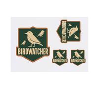 Azeeda 4 x 'Bird Watcher Emblem' Temporary Tattoos - Water Resistant, Skin-Safe, Non-Toxic Transfers, Mixed Sizes (TO00088766)