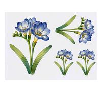 Azeeda 4 x 'Blue Freesia Flower' Temporary Tattoos (TO00099510)