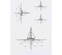 Azeeda 4 x 'Boat on the Horizon' Temporary Tattoos - Water Resistant, Skin-Safe, Non-Toxic Transfers, Mixed Sizes (TO00097874)
