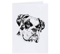 Azeeda 4 x 'Boxer Dog Portrait' Gift Tags (GI00144304)